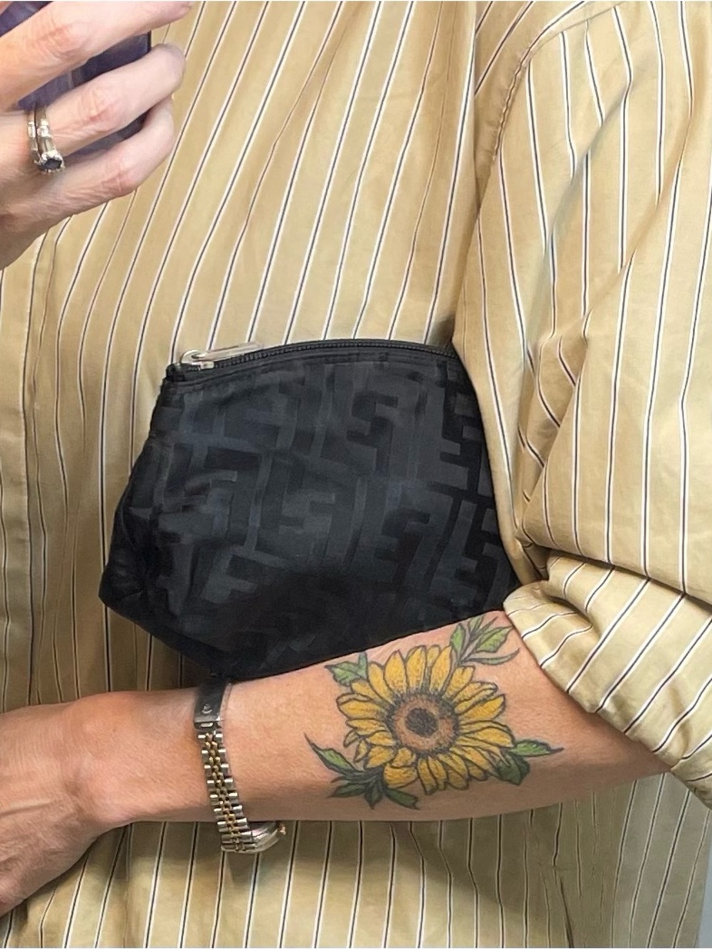 Fendi Black Monogram Pouch